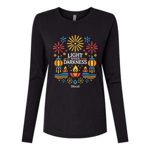 Light Over Darkness Diwali Celebration Festival Gift Womens Cotton Relaxed Long Sleeve T-Shirt