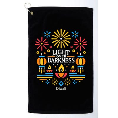 Light Over Darkness Diwali Celebration Festival Gift Platinum Collection Golf Towel