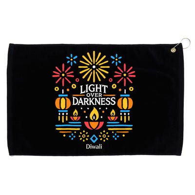 Light Over Darkness Diwali Celebration Festival Gift Grommeted Golf Towel