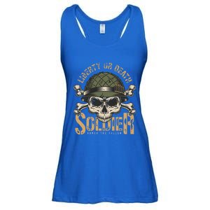 Liberty Or Death Soldier Honor The Fallen Veterans Pride Gift Ladies Essential Flowy Tank