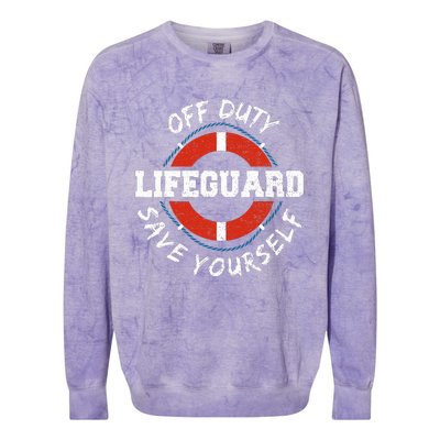 Lifeguard Off Duty Lifeguar... Employee Sayings Colorblast Crewneck Sweatshirt