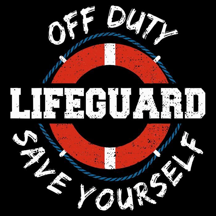 Lifeguard Off Duty Lifeguar... Employee Sayings Full-Length Apron With Pockets