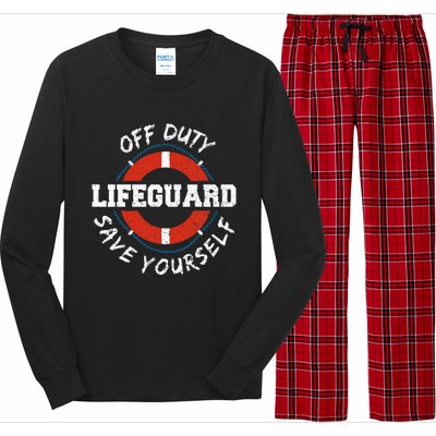 Lifeguard Off Duty Lifeguar... Employee Sayings Long Sleeve Pajama Set