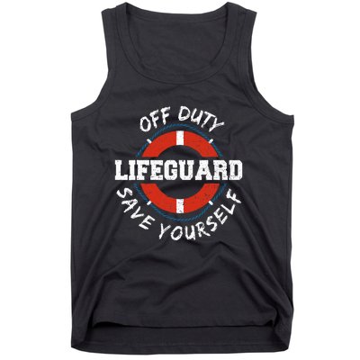 Lifeguard Off Duty Lifeguar... Employee Sayings Tank Top