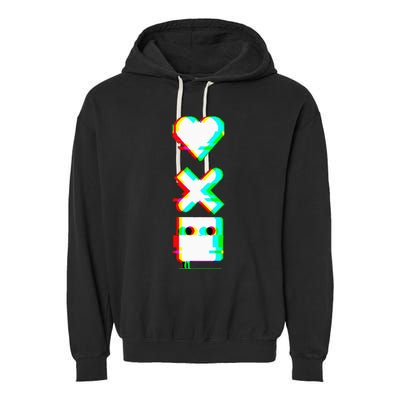 Love Of Death And Robots Glitch Garment-Dyed Fleece Hoodie