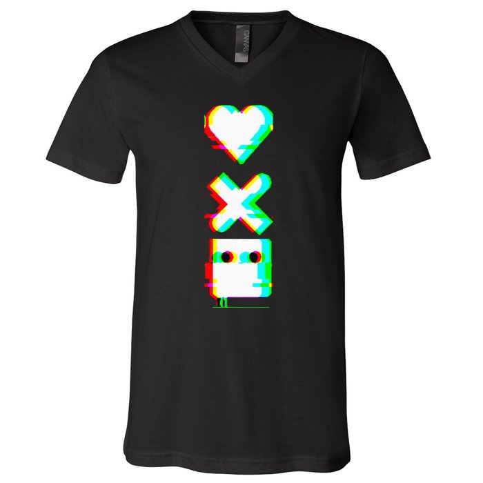 Love Of Death And Robots Glitch V-Neck T-Shirt