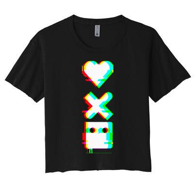 Love Of Death And Robots Glitch Women's Crop Top Tee