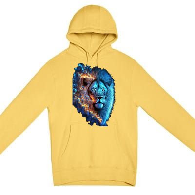 Lion On Fire Cool Graphic Premium Pullover Hoodie