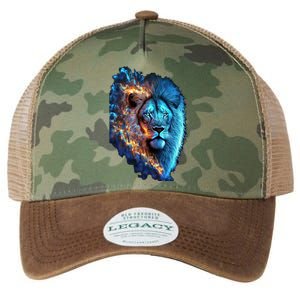 Lion On Fire Cool Graphic Legacy Tie Dye Trucker Hat