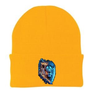 Lion On Fire Cool Graphic Knit Cap Winter Beanie