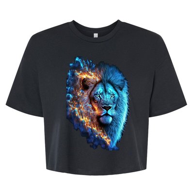 Lion On Fire Cool Graphic Bella+Canvas Jersey Crop Tee