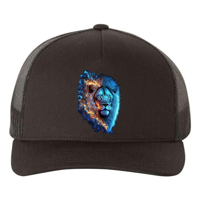 Lion On Fire Cool Graphic Yupoong Adult 5-Panel Trucker Hat