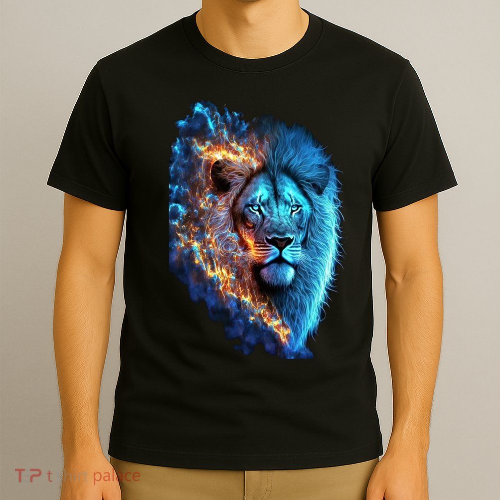 Lion On Fire Cool Graphic T-Shirt