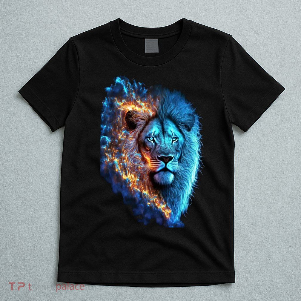 Lion On Fire Cool Graphic T-Shirt
