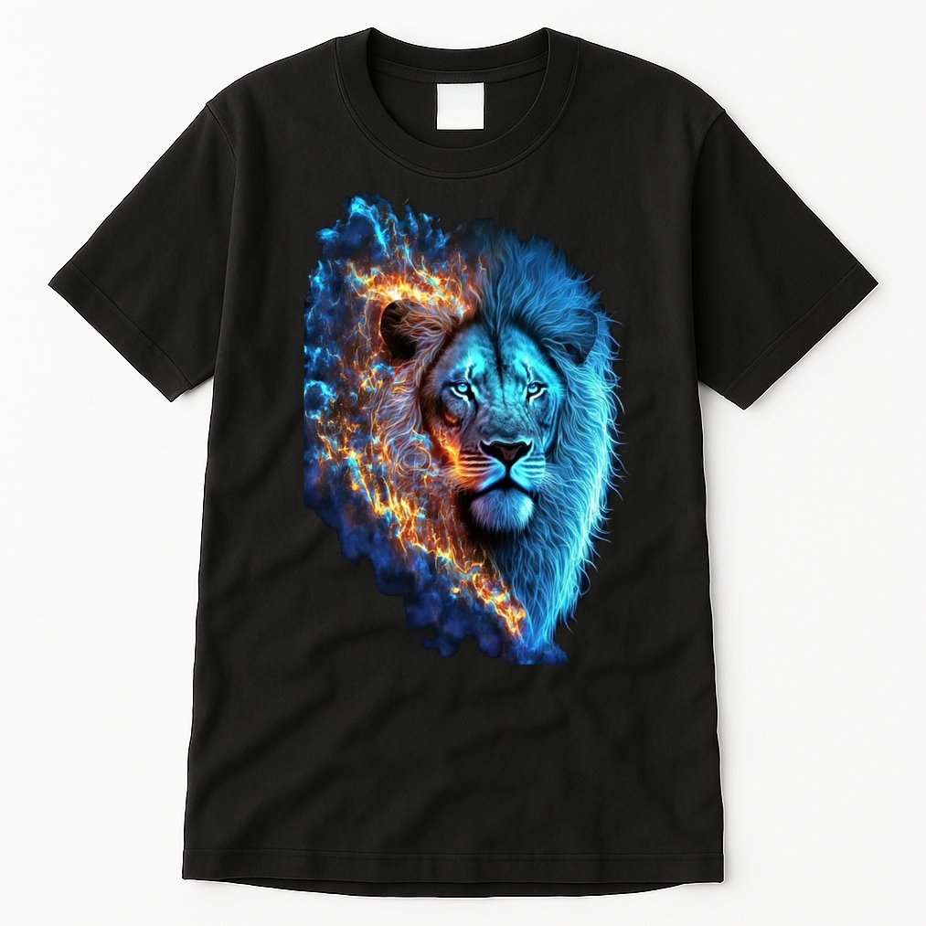 Lion On Fire Cool Graphic Tall T-Shirt