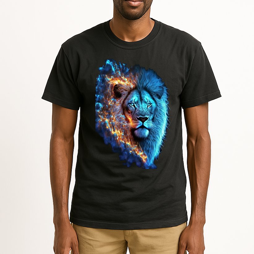 Lion On Fire Cool Graphic Tall T-Shirt