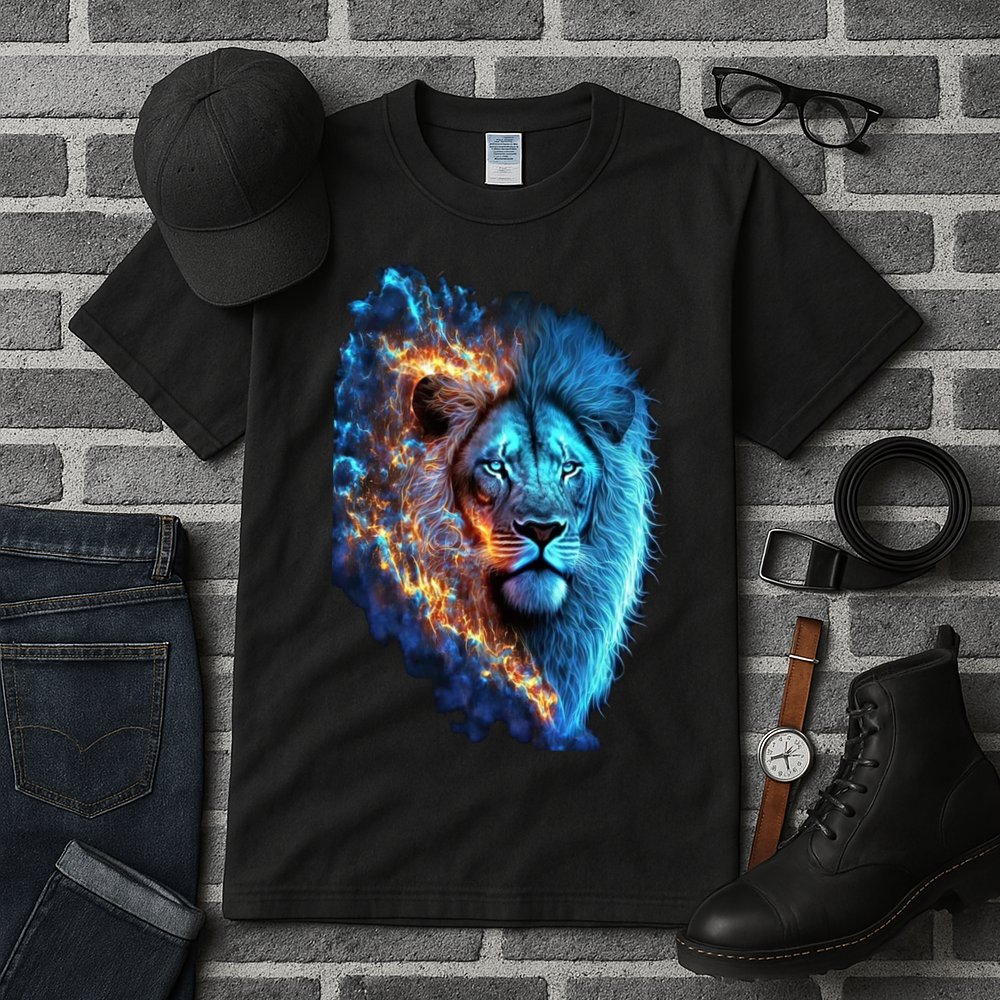 Lion On Fire Cool Graphic Tall T-Shirt