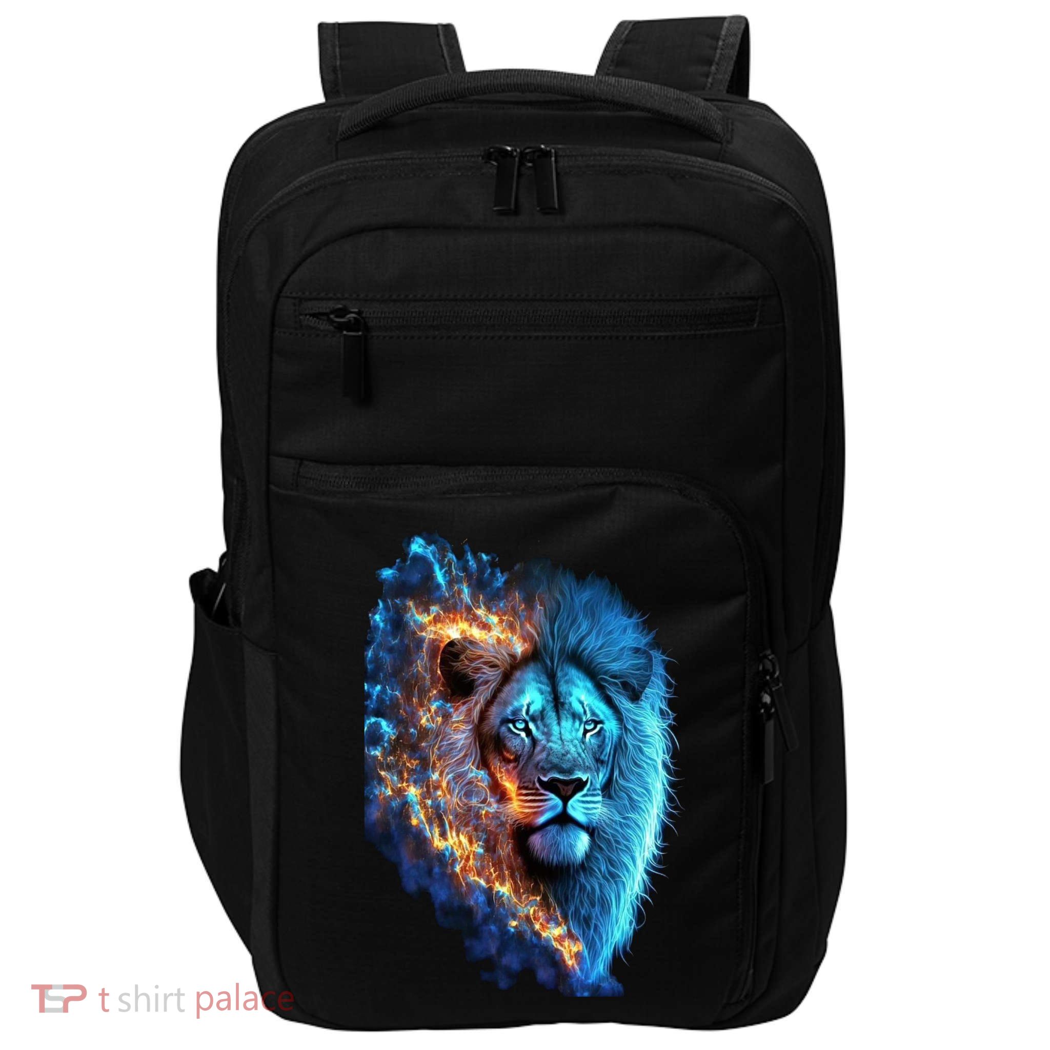Lion On Fire Cool Graphic Impact Tech Backpack