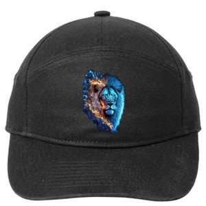 Lion On Fire Cool Graphic 7-Panel Snapback Hat