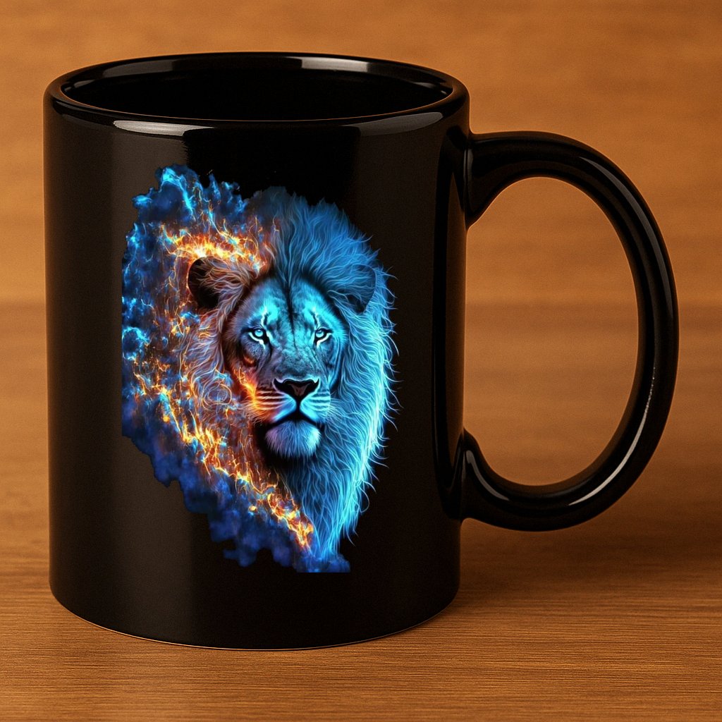 Lion On Fire Cool Graphic 11oz C Handle Ceramic Mug