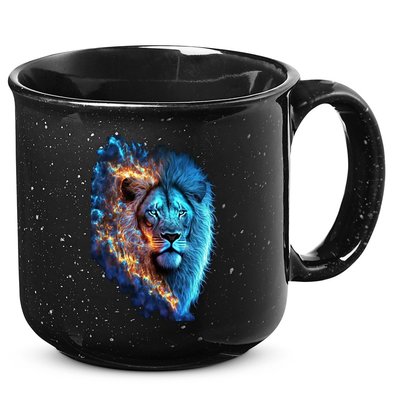 Lion On Fire Cool Graphic 15oz Campfire Ceramic Mug