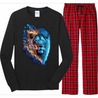 Lion On Fire Cool Graphic Long Sleeve Pajama Set