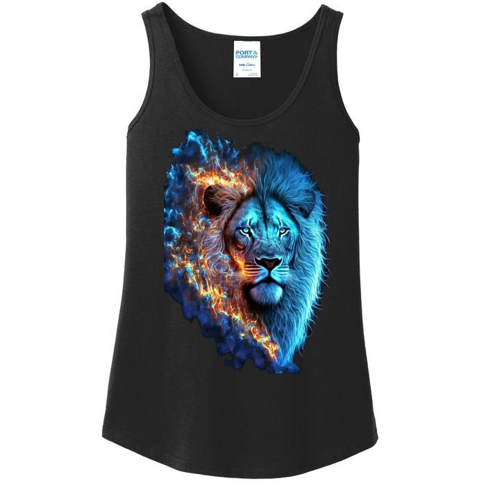 Lion On Fire Cool Graphic Ladies Essential Tank