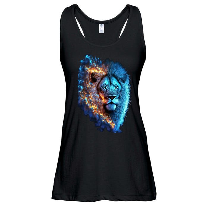 Lion On Fire Cool Graphic Ladies Essential Flowy Tank