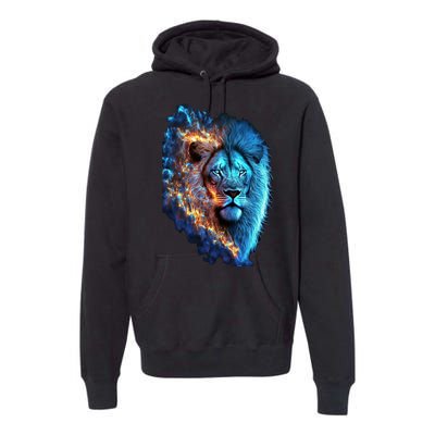 Lion On Fire Cool Graphic Premium Hoodie