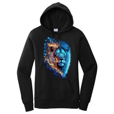 Lion On Fire Cool Graphic Women's Pullover Hoodie