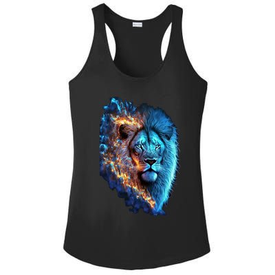 Lion On Fire Cool Graphic Ladies PosiCharge Competitor Racerback Tank