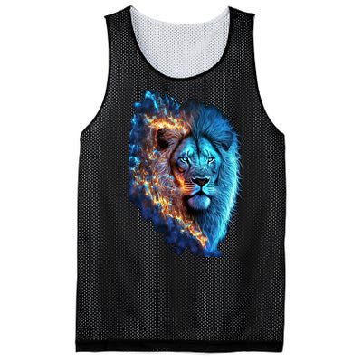 Lion On Fire Cool Graphic Mesh Reversible Basketball Jersey Tank