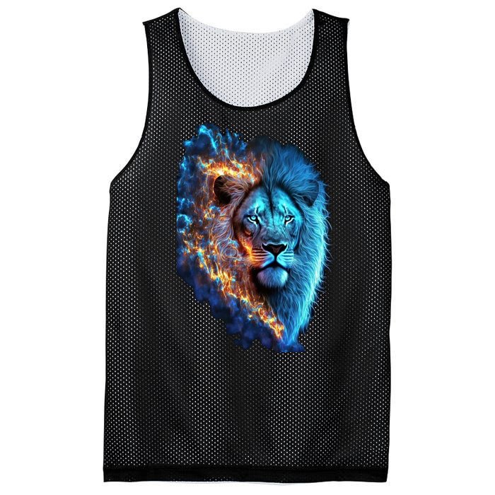 Lion On Fire Cool Graphic Mesh Reversible Basketball Jersey Tank