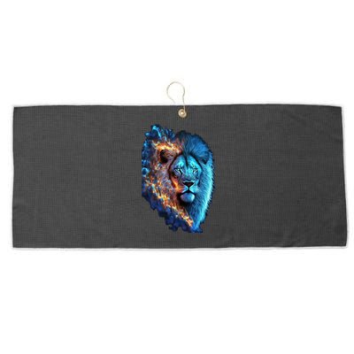 Lion On Fire Cool Graphic Large Microfiber Waffle Golf Towel