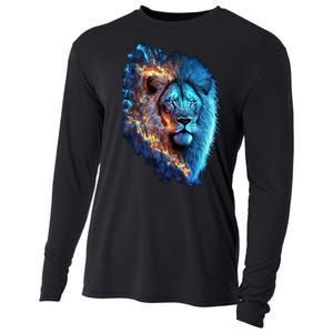 Lion On Fire Cool Graphic Cooling Performance Long Sleeve Crew