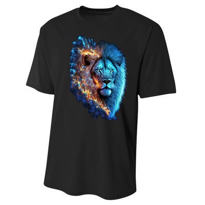 Lion On Fire Cool Graphic Performance Sprint T-Shirt