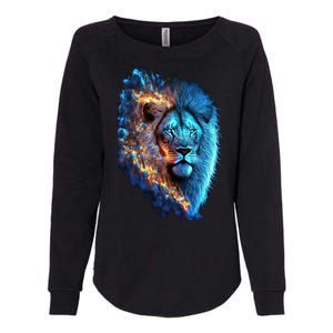 Lion On Fire Cool Graphic Womens California Wash Sweatshirt