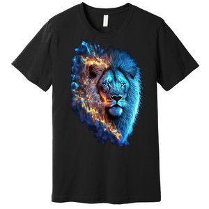 Lion On Fire Cool Graphic Premium T-Shirt