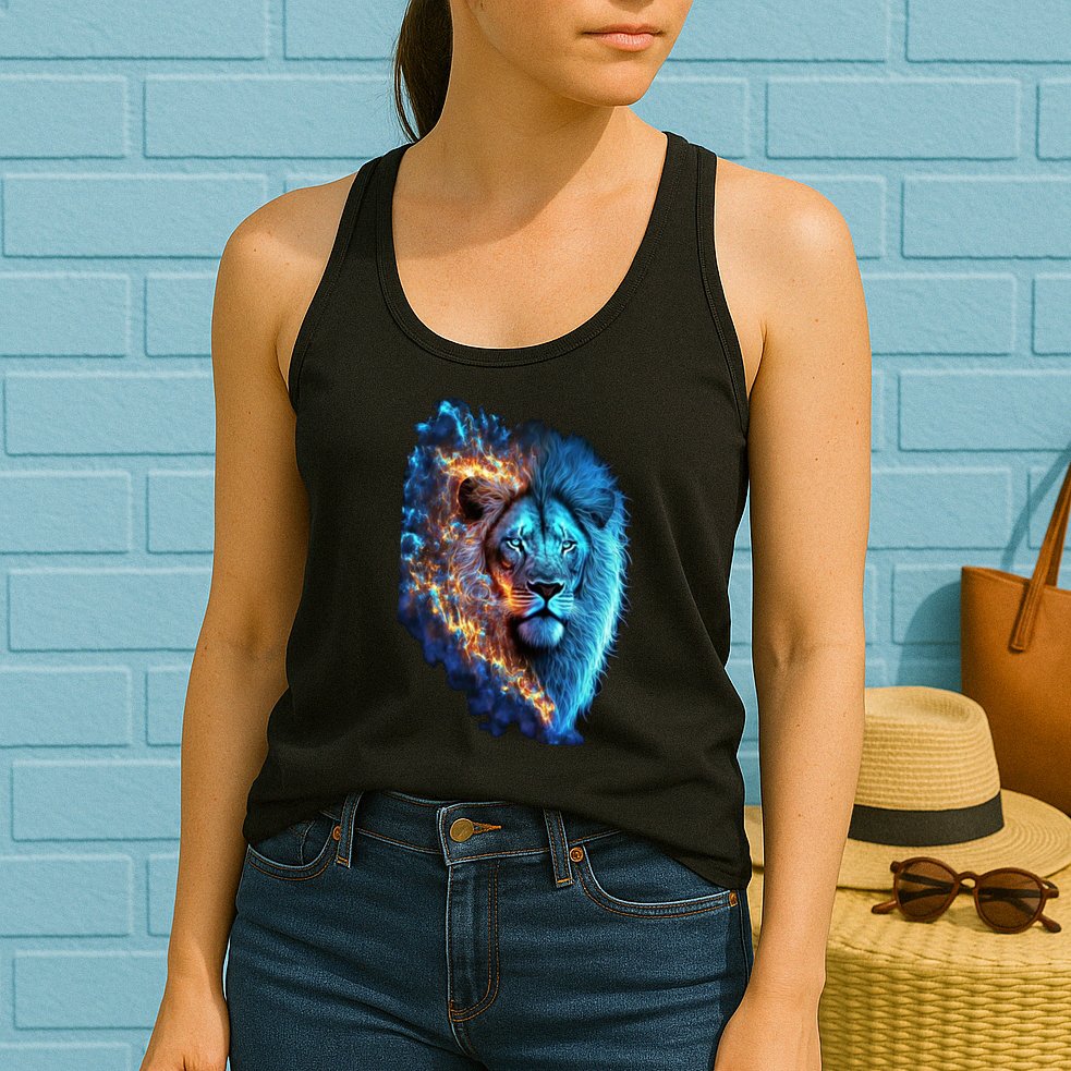 Lion On Fire Cool Graphic Womens Tank Top