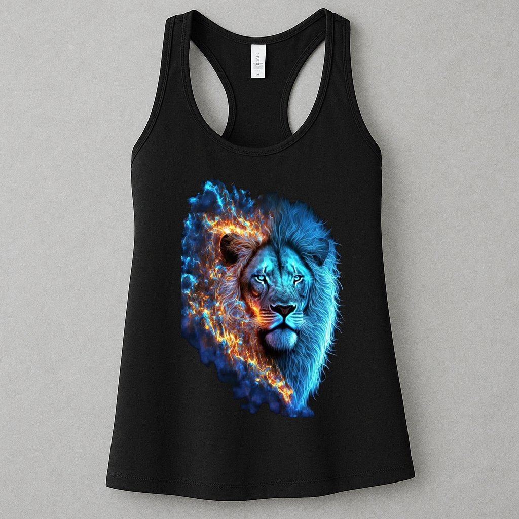 Lion On Fire Cool Graphic Womens Tank Top