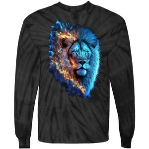 Lion On Fire Cool Graphic Tie-Dye Long Sleeve Shirt