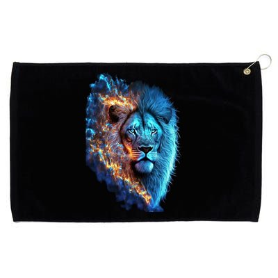 Lion On Fire Cool Graphic Grommeted Golf Towel