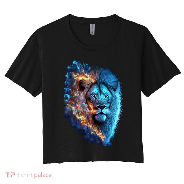 Lion On Fire Cool Graphic Crop Top