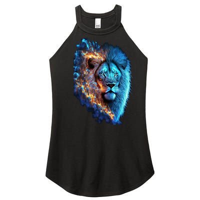 Lion On Fire Cool Graphic Women's Perfect Tri Rocker Tank