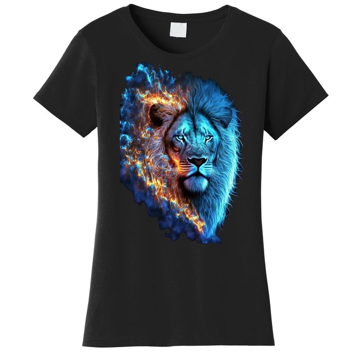 Lion On Fire Cool Graphic Women's T-Shirt