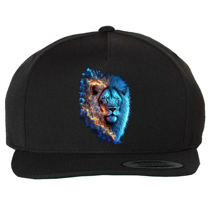 Lion On Fire Cool Graphic Wool Snapback Cap