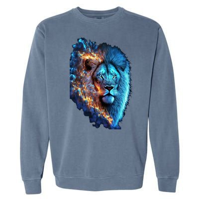 Lion On Fire Cool Graphic Garment-Dyed Sweatshirt