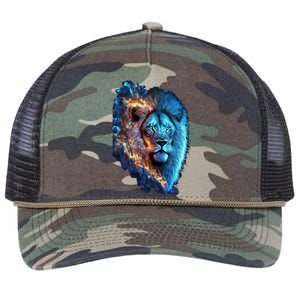 Lion On Fire Cool Graphic Retro Rope Trucker Hat Cap