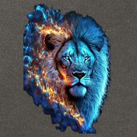 Lion On Fire Cool Graphic Cotton Canvas Backpack