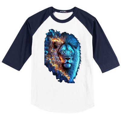 Lion On Fire Cool Graphic Baseball Sleeve Shirt